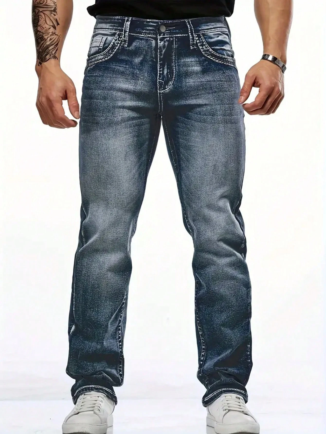 Men's Fashion Unique Back Pocket Embroidered Denim Jeans