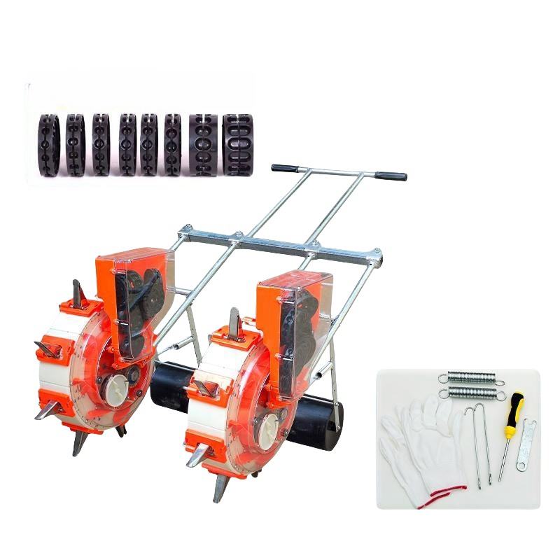 Hand-Pushed Two-Row Corn Soybean Peanut Seed Seeder Adjustable Seeder Agricultural Machinery Tools Maize Seeder Farmer